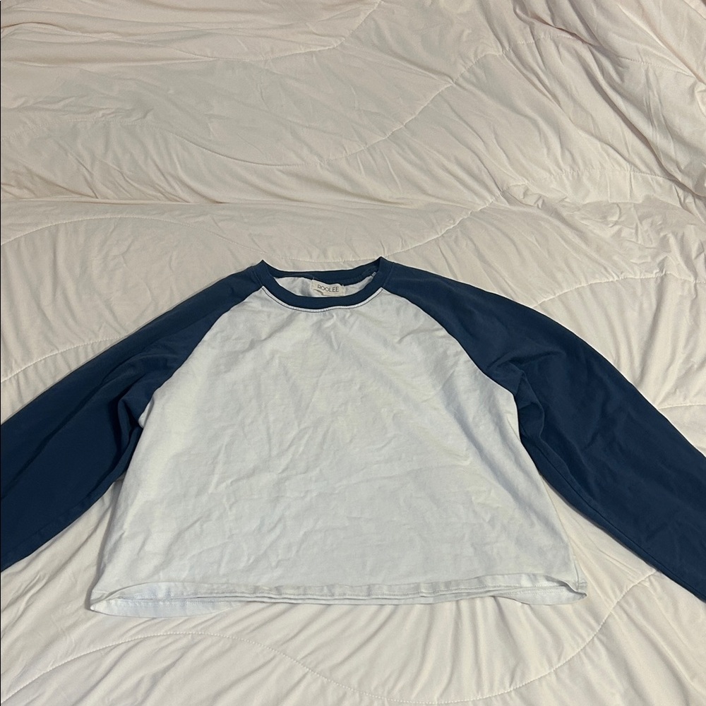 Roolee White Baseball long sleeve-Tee